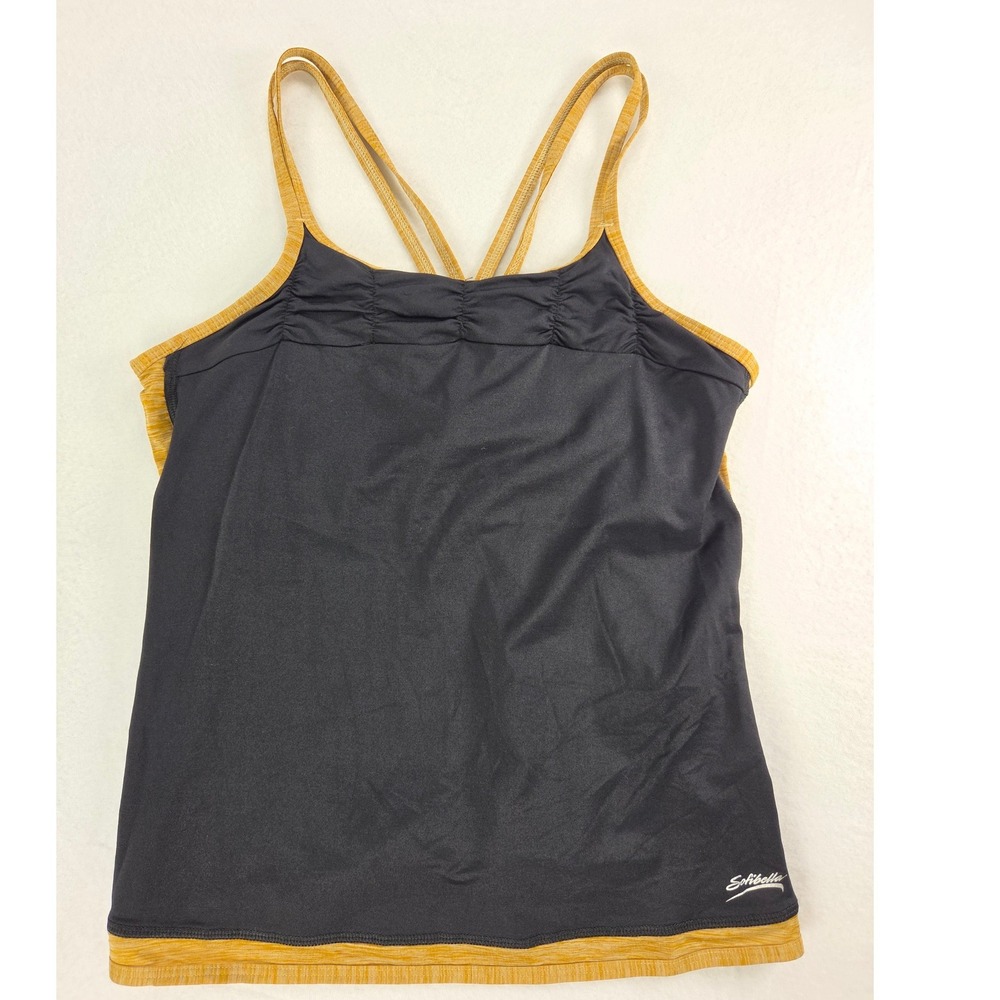 Sofibella Strappy Tank Top Women Small Black Athletic Yoga Sport Athleisure